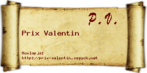 Prix Valentin névjegykártya